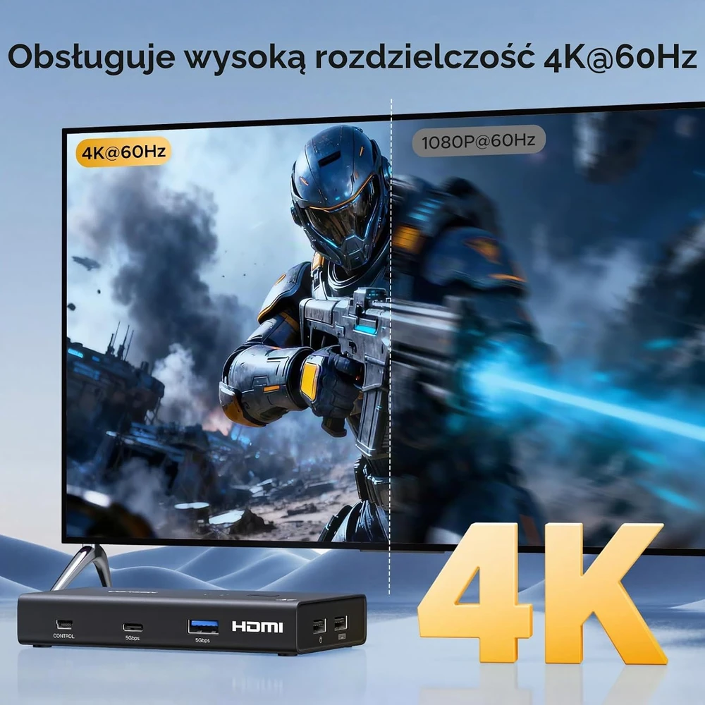 UGREEN AK502 perjungiklis 2 įėjimai 1 išvestis