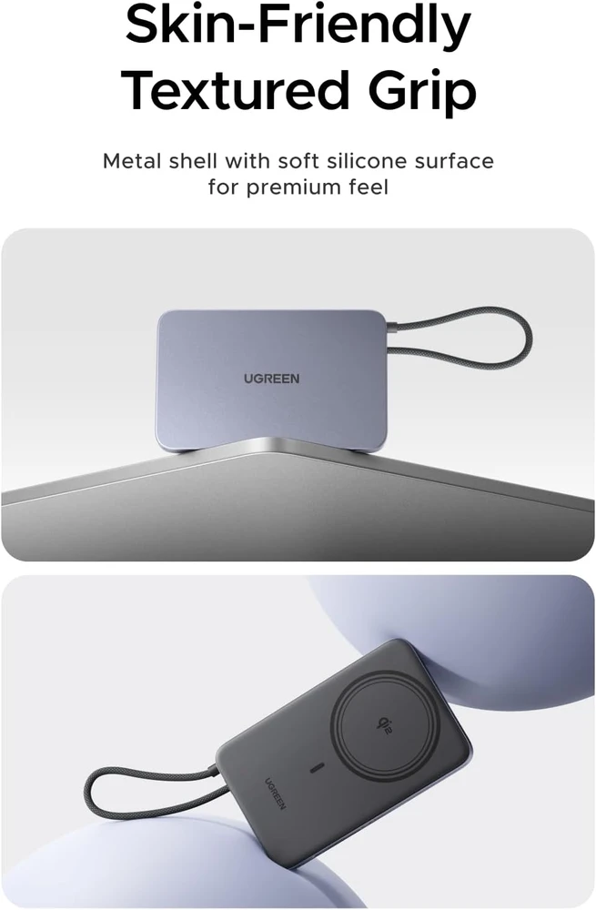 UGREEN MagFlow Air magnetinis belaidis powerbankas 10000 mAh Qi2 15 W su USB-C laidu PB570