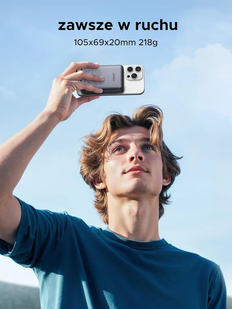 UGREEN magnetinis belaidis išorinis akumuliatorius 10000 mAh Qi2 15 W, USB-C 20 W PB763