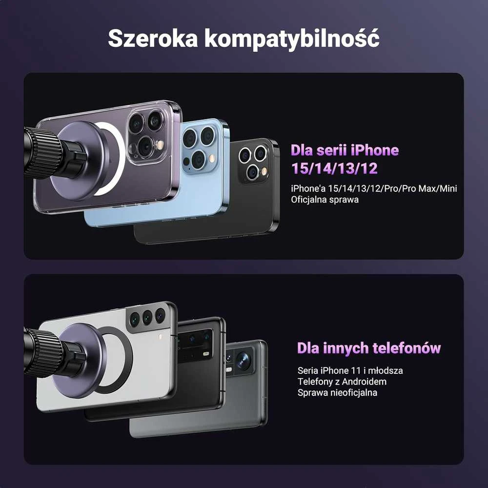 UGREEN magnetinis MagSafe automobilinis telefono laikiklis 2‑in‑1, mėlynas, 25704