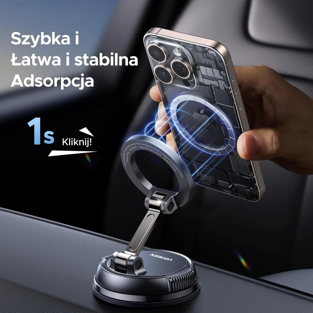 UGREEN MagSafe automobilinis telefono laikiklis N55, 360° pasukamas, 65187