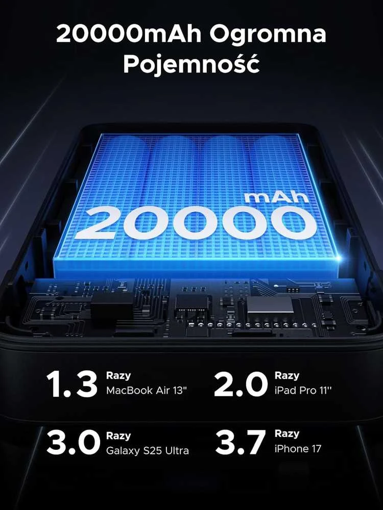 Nešiojamas įkroviklis UGREEN Nexode Power Bank 20000mAh 100W (su laidu)