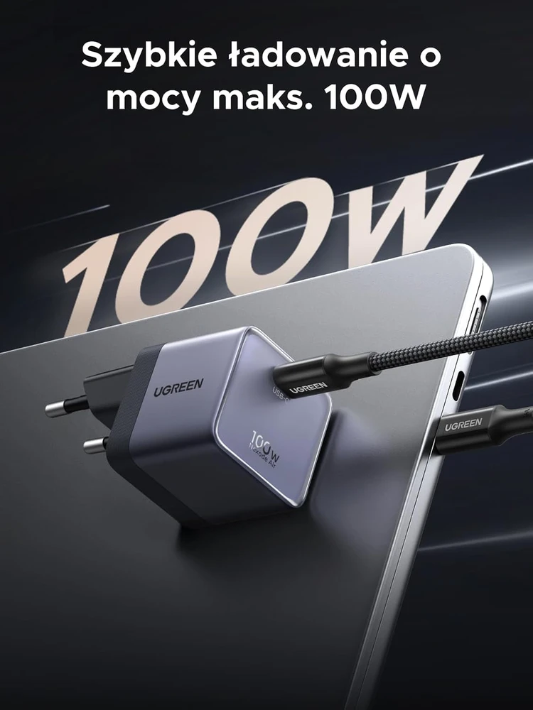 UGREEN Nexode Air USB-C tinklo įkroviklis 100 W su 1 m USB-C laidu, X880