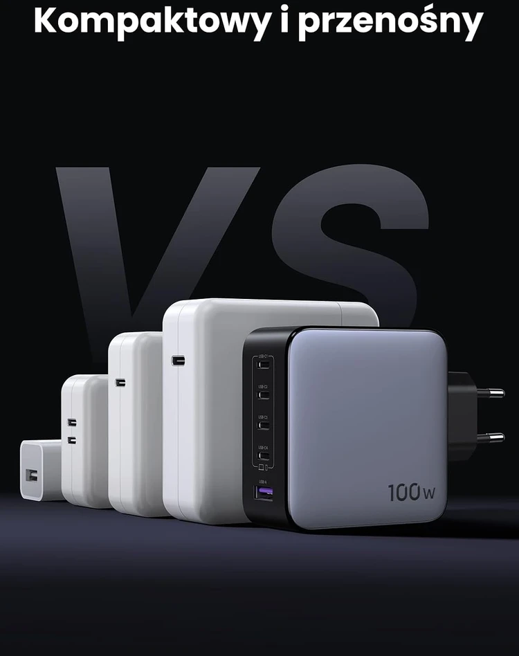 UGREEN Nexode USB-C įkroviklis 100 W su 5 prievadais, GaN, modelis 35536