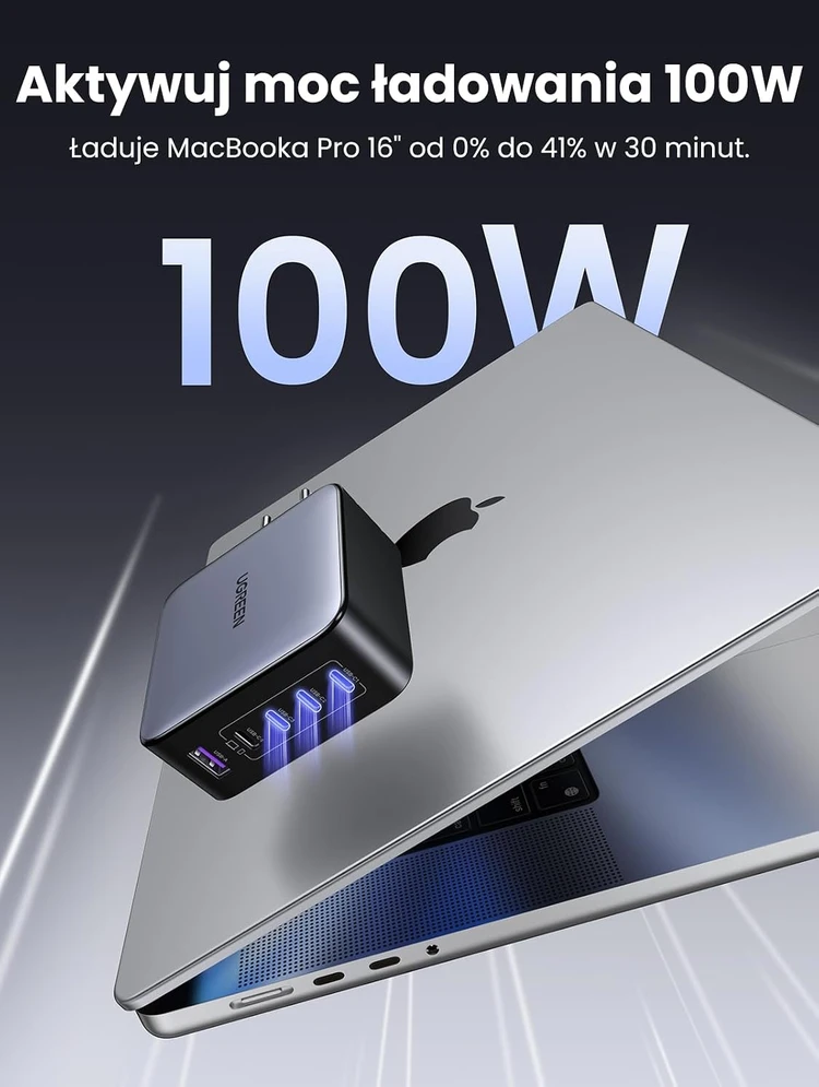 UGREEN Nexode USB-C įkroviklis 100 W su 5 prievadais, GaN, modelis 35536