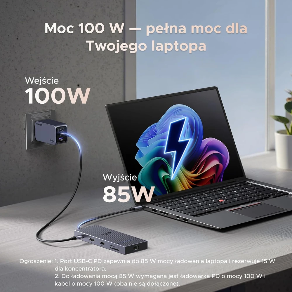 UGREEN Revodok Pro USB-C dokavimo stotelė 11 prievadų, 10 Gb/s, dviem 4K monitoriams, 55766