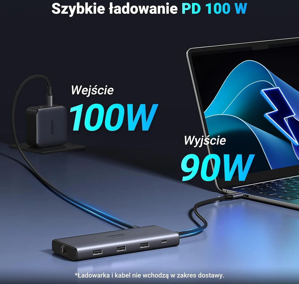 UGREEN Revodok Pro USB-C dokavimo stotelė 9 viename, 4K 60 Hz, PD 100 W, 15532