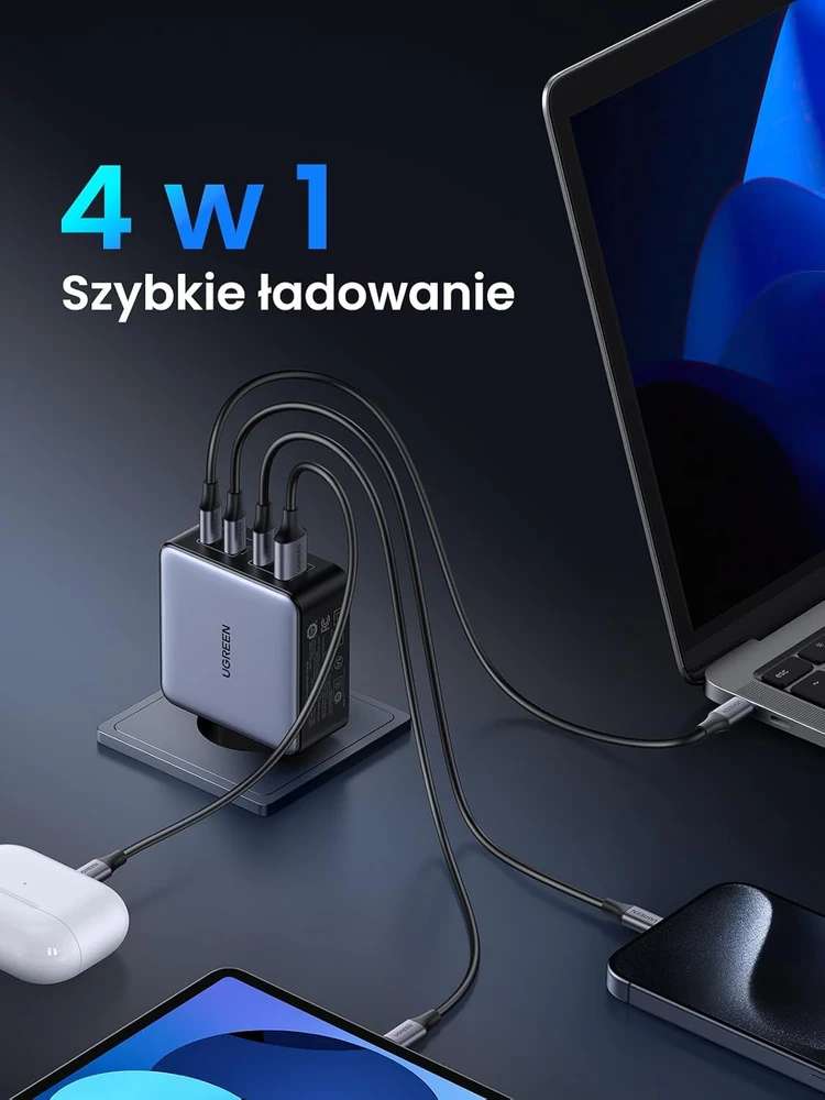 UGREEN sieninis įkroviklis Nexode X 160 W, 3 USB-C, USB-A, PD 3.1, 35040