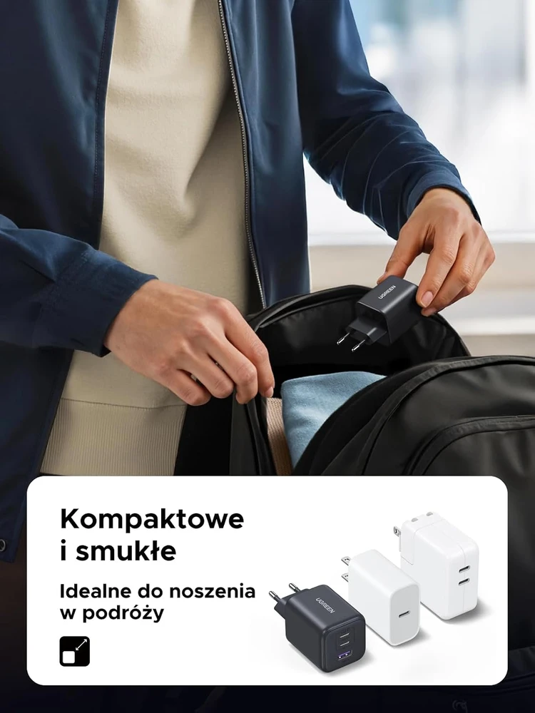 UGREEN tinklo įkroviklis 45 W su 2 USB-C ir USB-A jungtimis, PPS, 65156