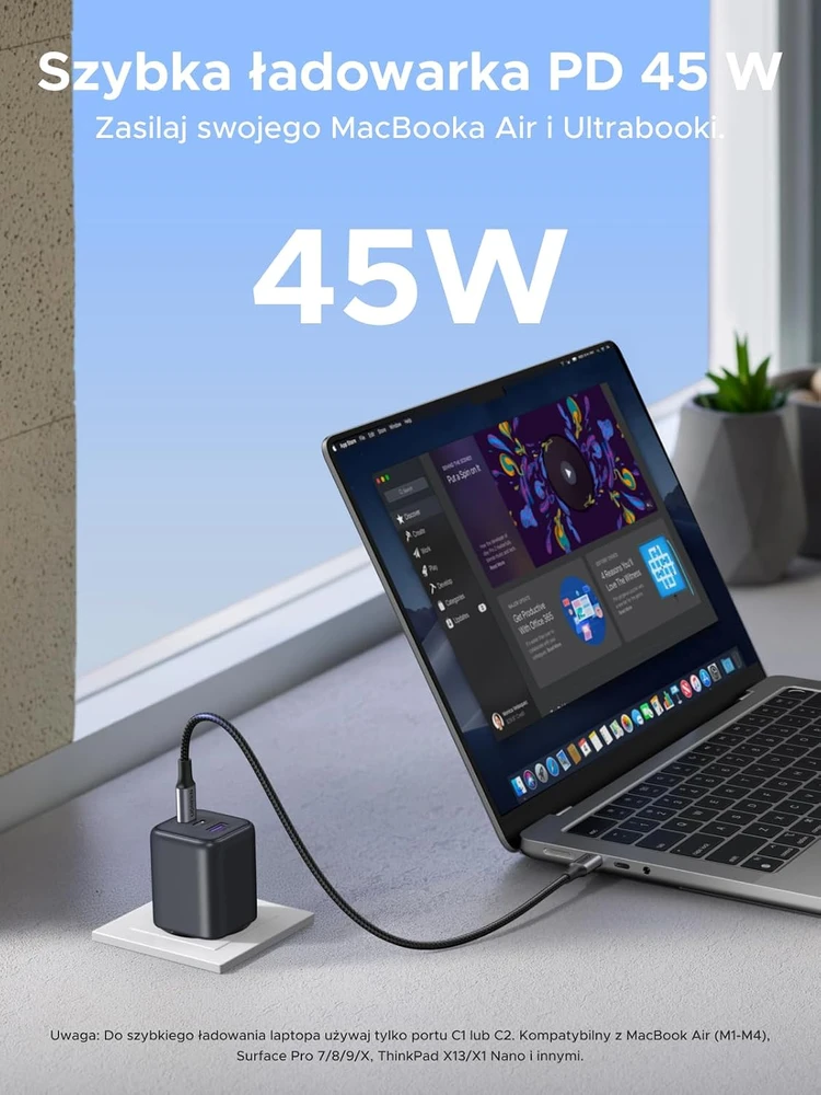 UGREEN tinklo įkroviklis 45 W su 2 USB-C ir USB-A jungtimis, PPS, 65156