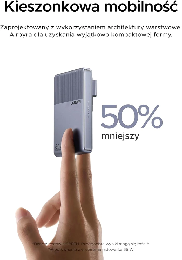 UGREEN tinklo įkroviklis 65 W su 2 USB-C ir USB-A jungtimis, X865