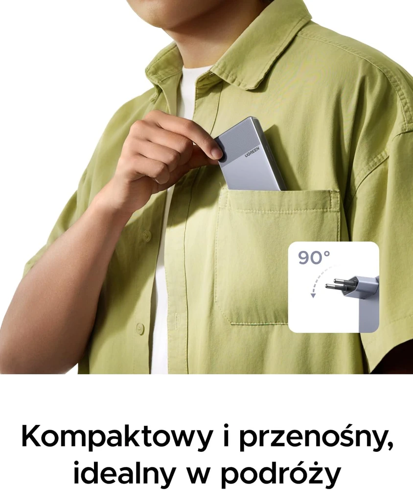 UGREEN tinklo įkroviklis 65 W su 2 USB-C ir USB-A jungtimis, X865