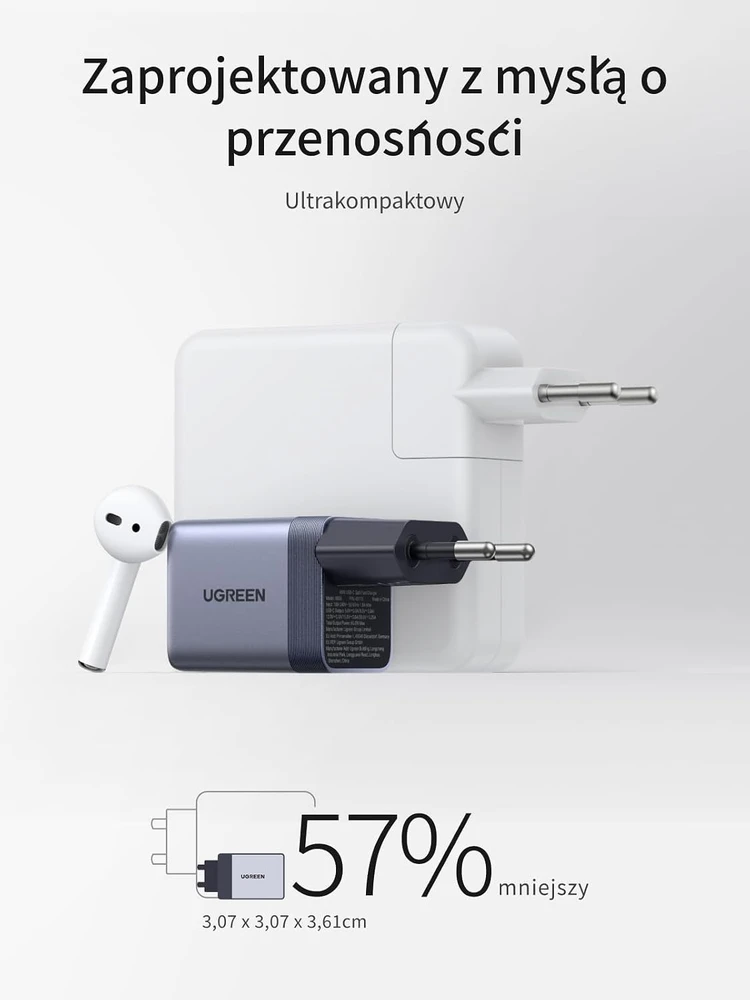 UGREEN tinklo įkroviklis USB-C 45 W su GaN technologija, modelis 95692