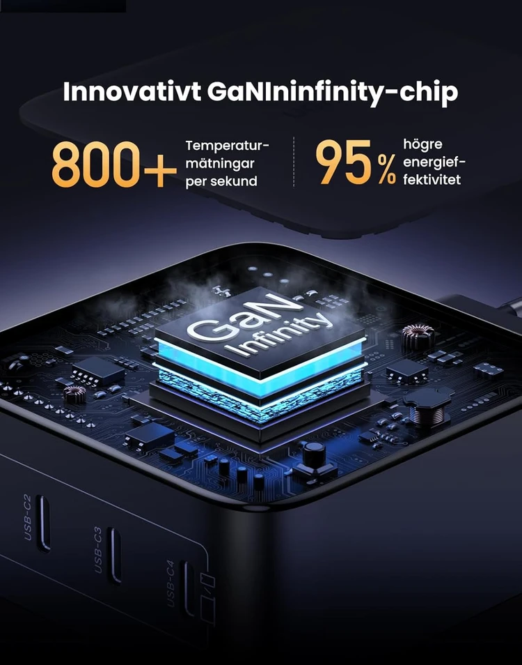 UGREEN USB-C įkroviklis 100 W, 4 USB-C lizdai, GaN, PPS, PD, Nexode 35534