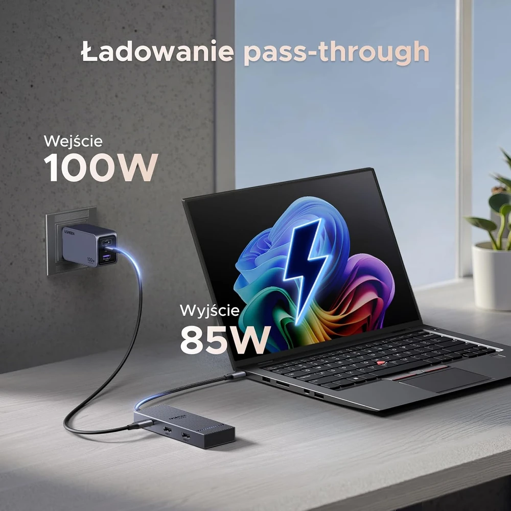 UGREEN USB-C prijungimo stotelė su 2 HDMI 4K 60 Hz, 4 USB 3.2 ir PD 100 W, 45365