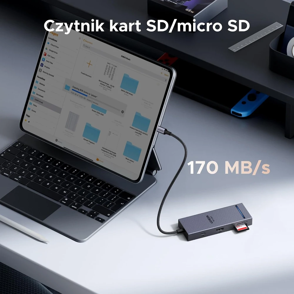 UGREEN USB-C šakotuvas 8 jungčių su HDMI 4K 60 Hz ir PD 100 W, 75027