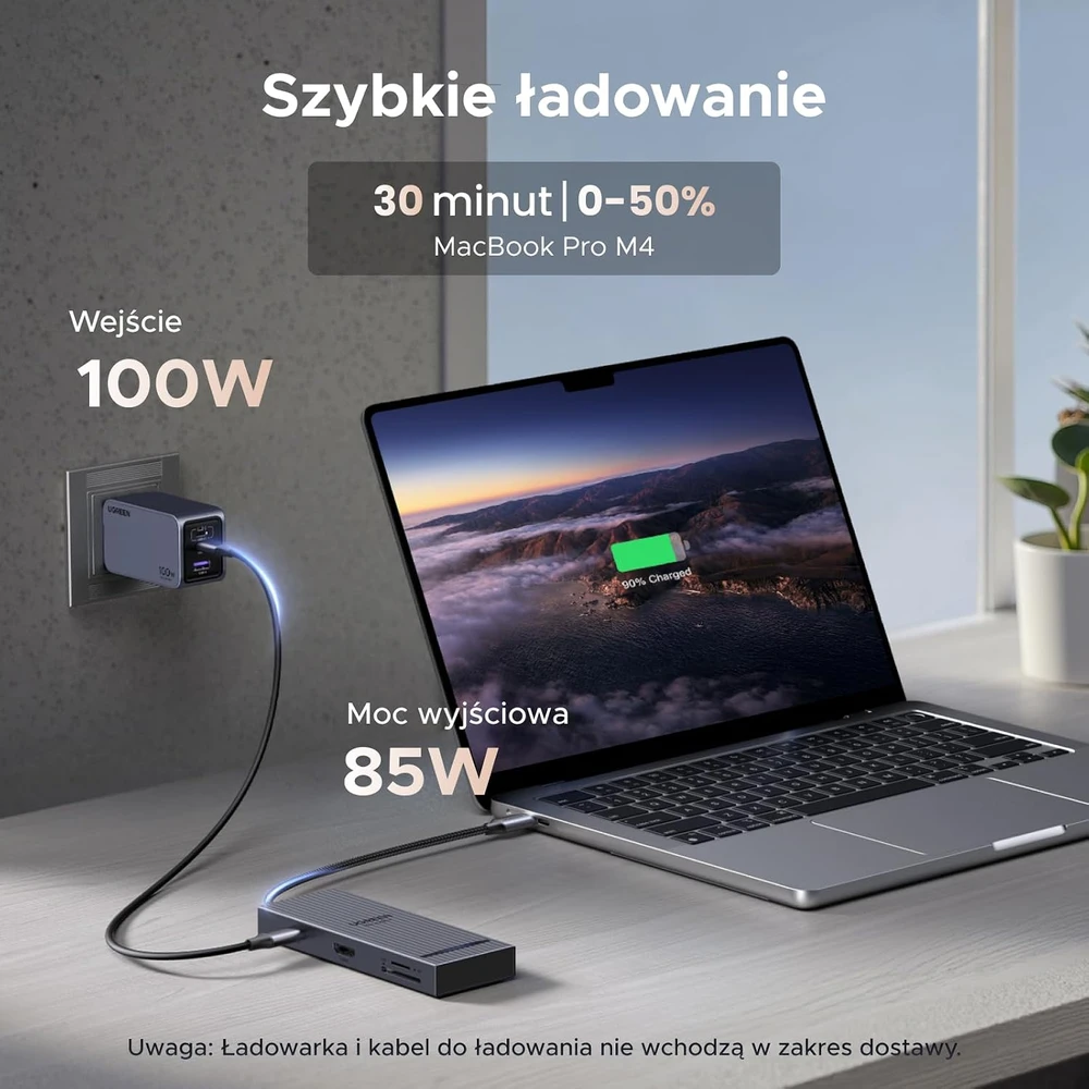 UGREEN USB-C šakotuvas 8 jungčių su HDMI 4K 60 Hz ir PD 100 W, 75027