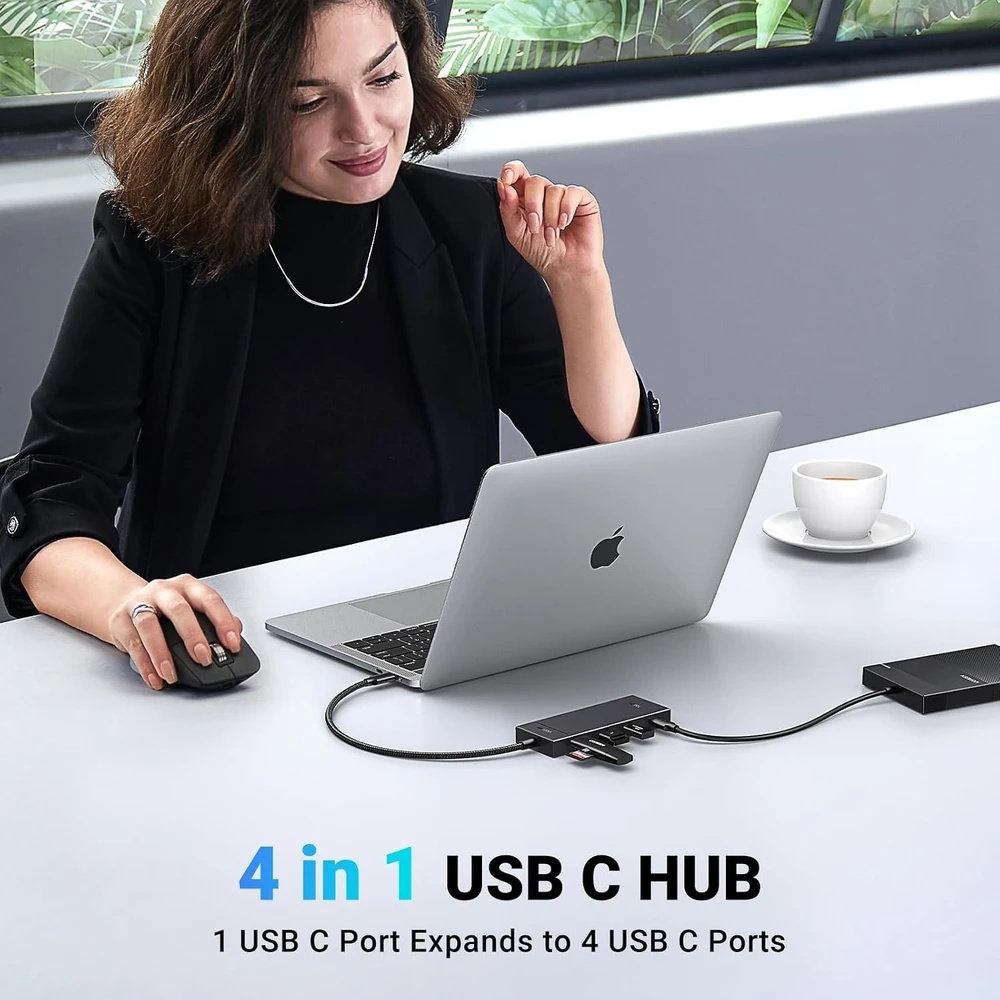 Ugreen Šakotuvas USB-C 4 prievadų (USB-C 3.2 Gen2) 30cm, juodas