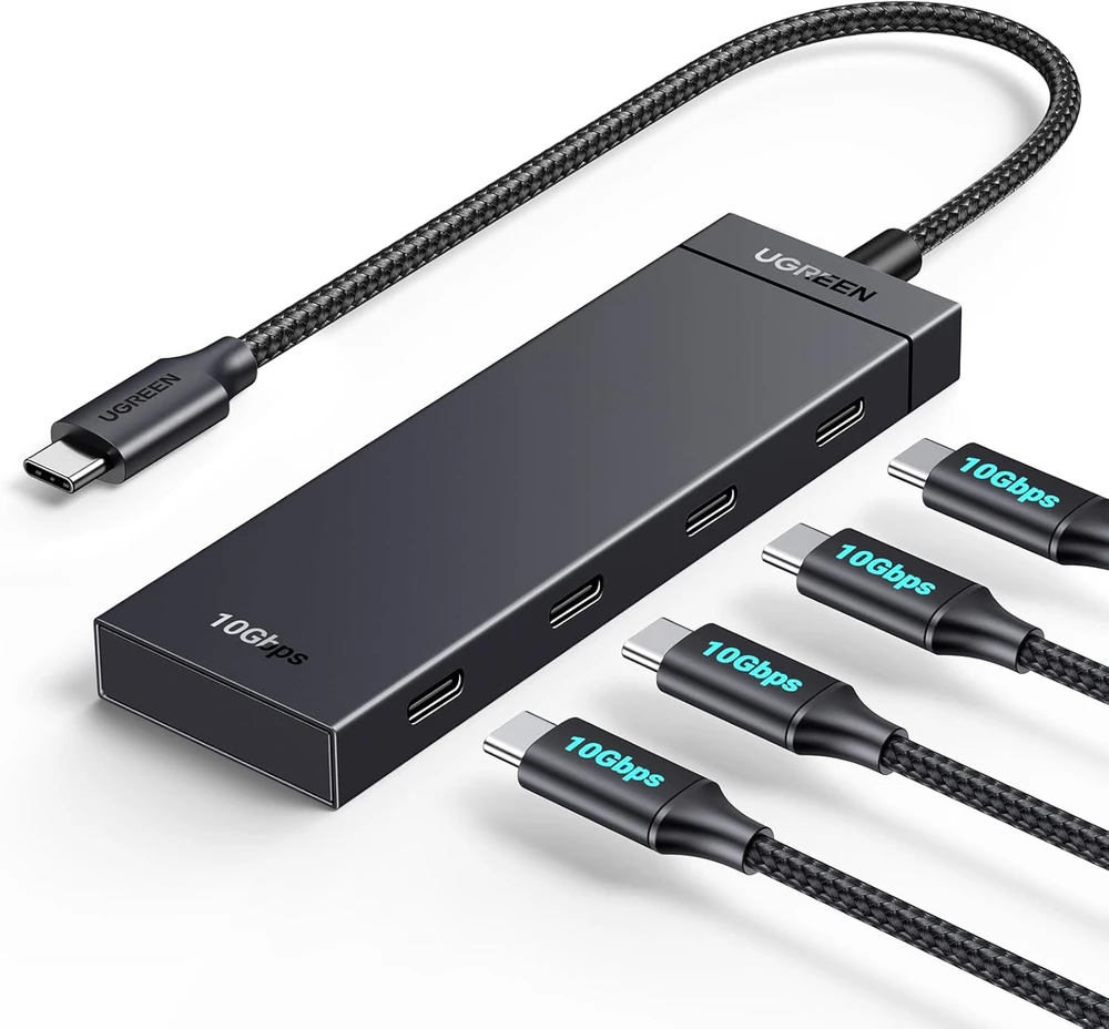 Ugreen Šakotuvas USB-C 4 prievadų (USB-C 3.2 Gen2) 30cm, juodas