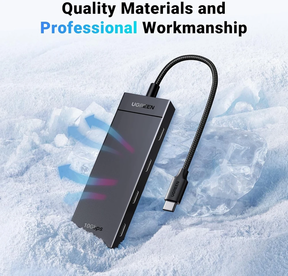 Ugreen Šakotuvas USB-C 4 prievadų (USB-C 3.2 Gen2) 30cm, juodas