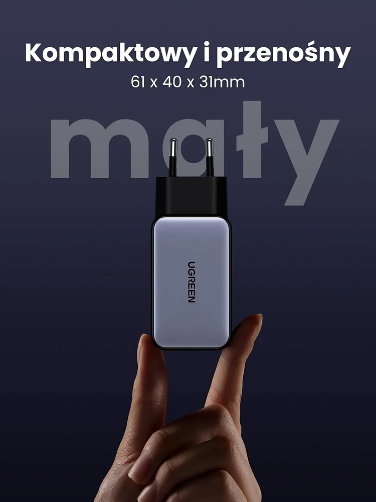 UGREEN USB-C tinklo įkroviklis 65 W su 3 USB-C prievadais, modelis 35529
