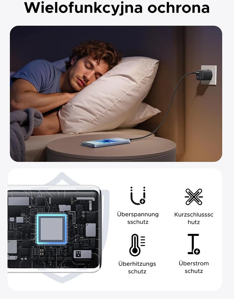 UGREEN Zapix 45 W GaN tinklo įkroviklis su 4 USB-C ir USB-A jungtimis, 85078