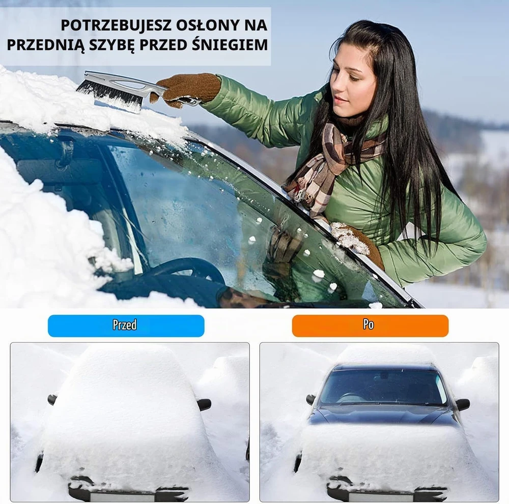 UIHOL automobilio priekinio stiklo uždangalas SUV su veidrodėlių uždangalais, 235 x 135 cm