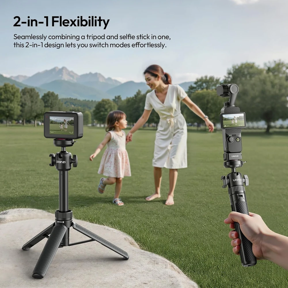Ulanzi fotoaparato trikojis MT90 CKA 2 viename su greitu atlaisvinimu, 62 cm, 1,5kg keliamoji galia, galvutė 360°