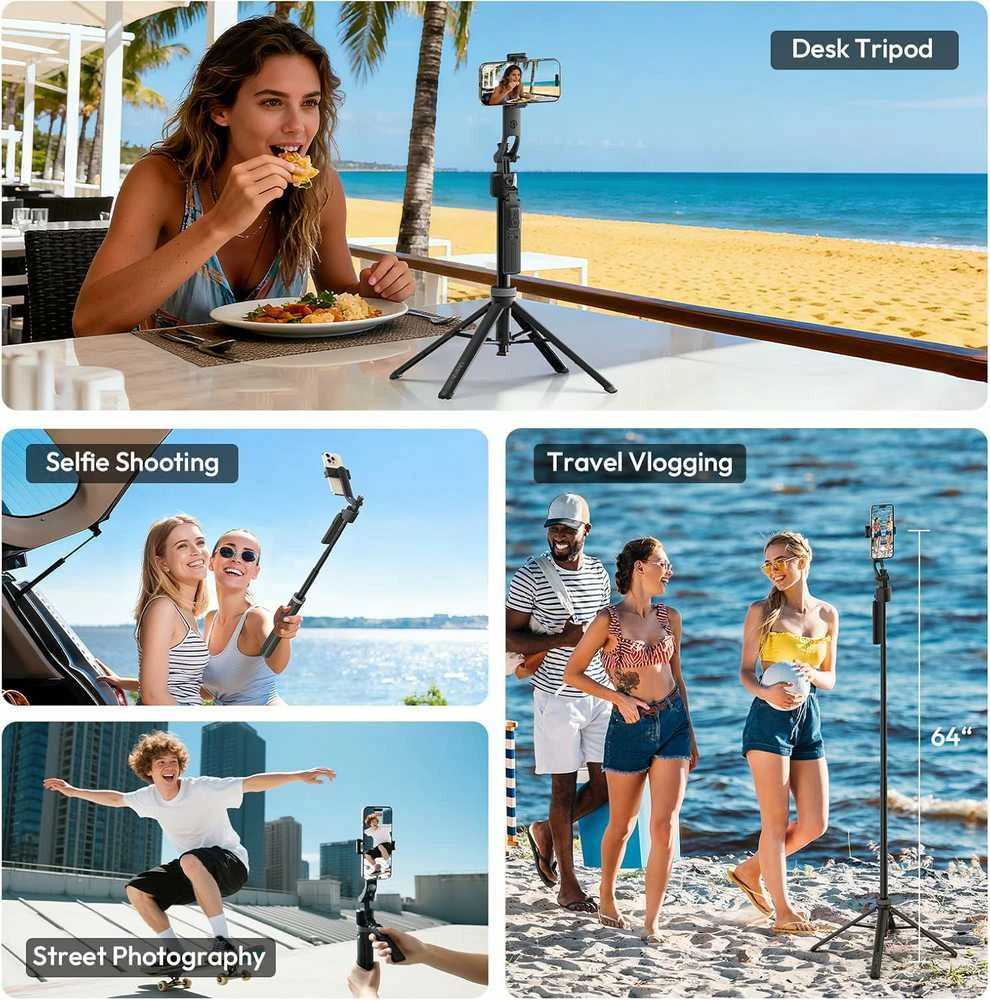 Ulanzi TT23 165 cm išmanusis trikojis su 360° veido sekimu ir Bluetooth nuotolinio valdymo pultu