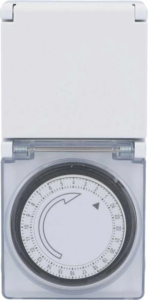 Unitec mechaninis dieninis laikmatis, IP44, 15 min intervalas, analoginis, baltas, 30981:UNITEC