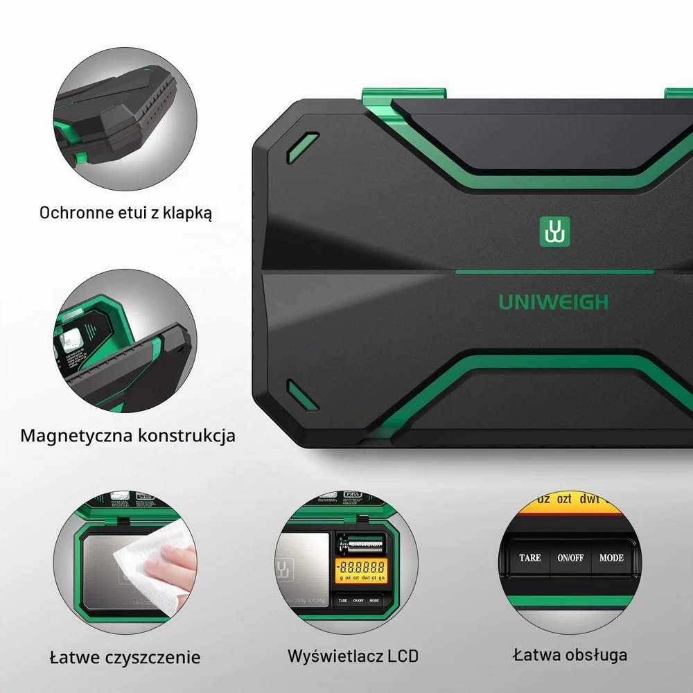 UNIWEIGH kišeninės skaitmeninės svarstyklės 200 g, 0,01 g, LCD, P-200