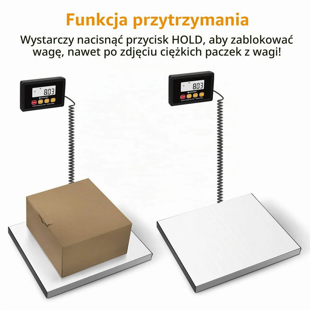 UNIWEIGH pašto svarstyklės 200 kg, 10 g tikslumas, LCD ekranas, UNI-UD-200kg/10g