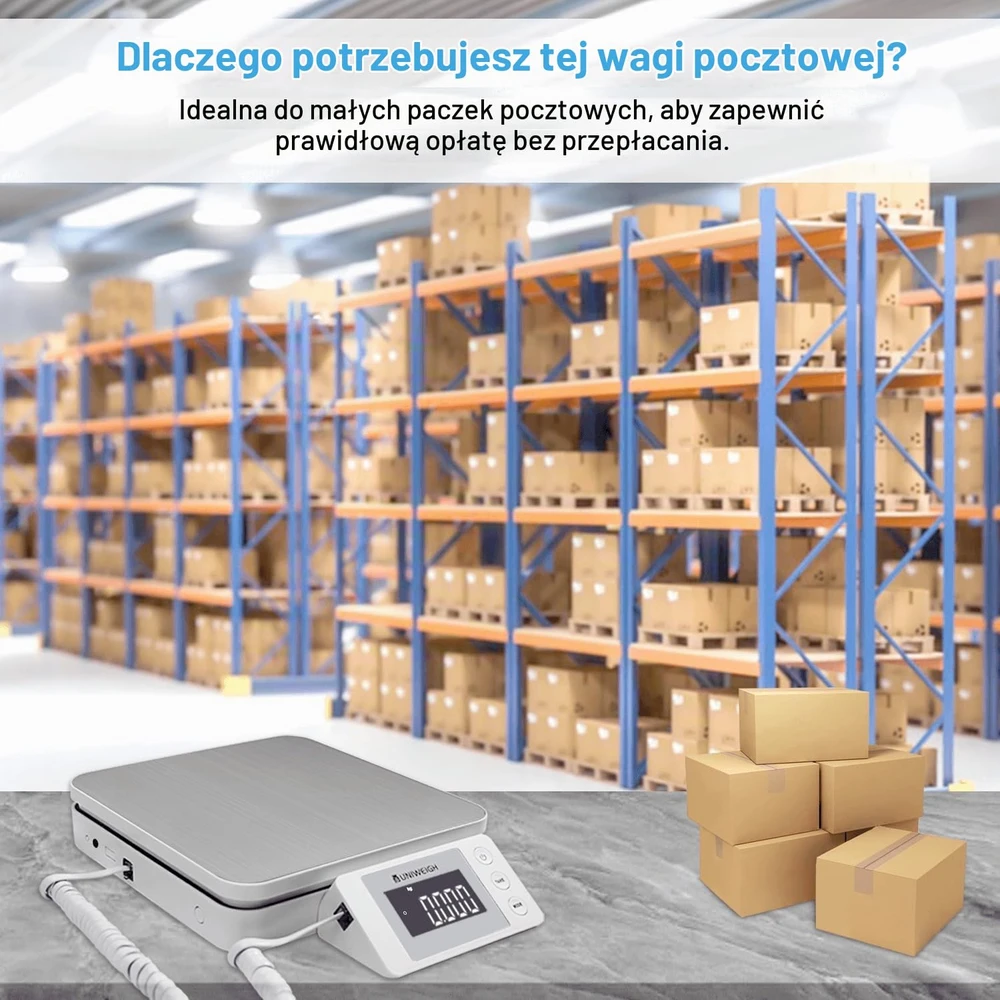 UNIWEIGH siuntinių svarstyklės su LCD ekranu, tara, 88 lb apkrova ir 0,1 oz tikslumu UNI-SK4