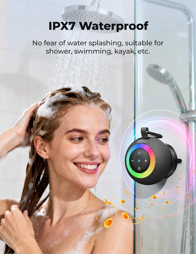 UOHHBOE belaidė Bluetooth kolonėlė IPX7 atspari vandeniui, 15 W, iki iki 24 val. grojimo laikas, RGB, F33