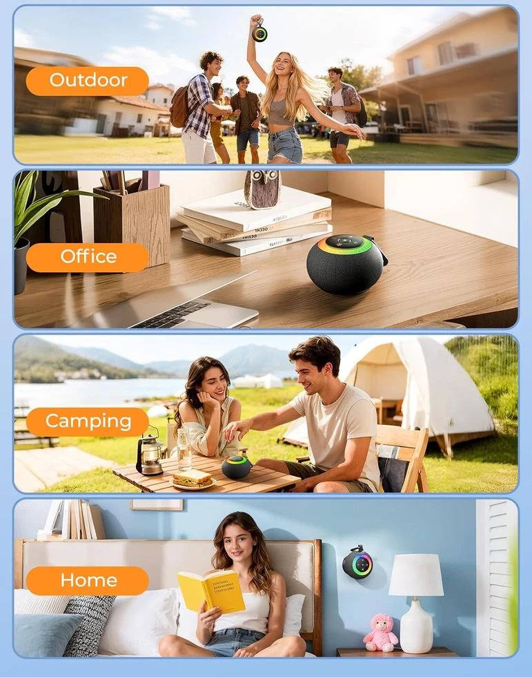 UOHHBOE belaidė Bluetooth kolonėlė IPX7 atspari vandeniui, 15 W, iki iki 24 val. grojimo laikas, RGB, F33