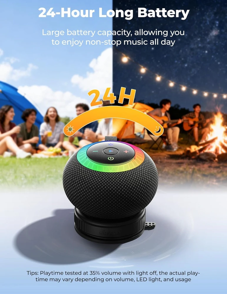 UOHHBOE belaidė Bluetooth kolonėlė IPX7 atspari vandeniui, 15 W, iki iki 24 val. grojimo laikas, RGB, F33
