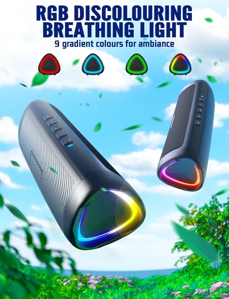 UOHHBOE nešiojama Bluetooth kolonėlė 30 W, IPX5, 24 val. veikimo, C27C
