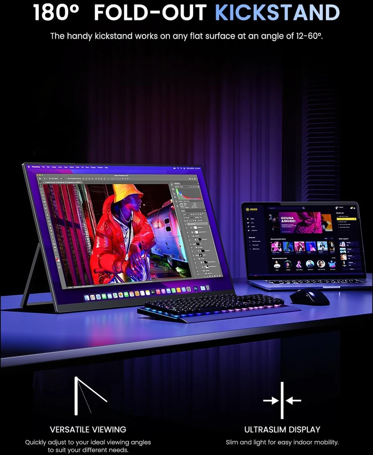 UPERFECT nešiojamas 24,5 col. QHD IPS monitorius, 165 Hz, UPERFECT-245-2K-165Hz