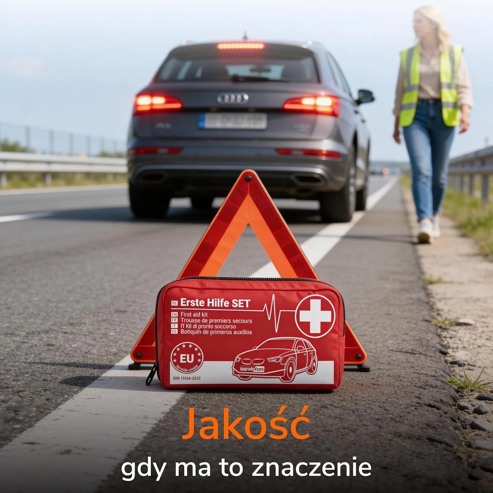 Upgrade4cars automobilinė pirmosios pagalbos vaistinėlė pagal DIN 13164:2022, 42 dalių, EH2
