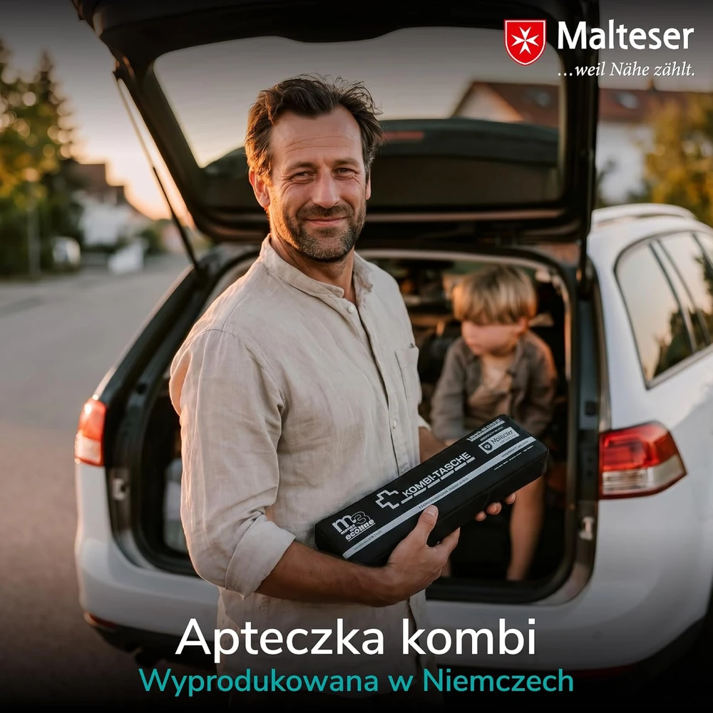 Upgrade4cars automobilinis pirmosios pagalbos rinkinys su trikampiu ir liemene DIN 13164:2022 EH7