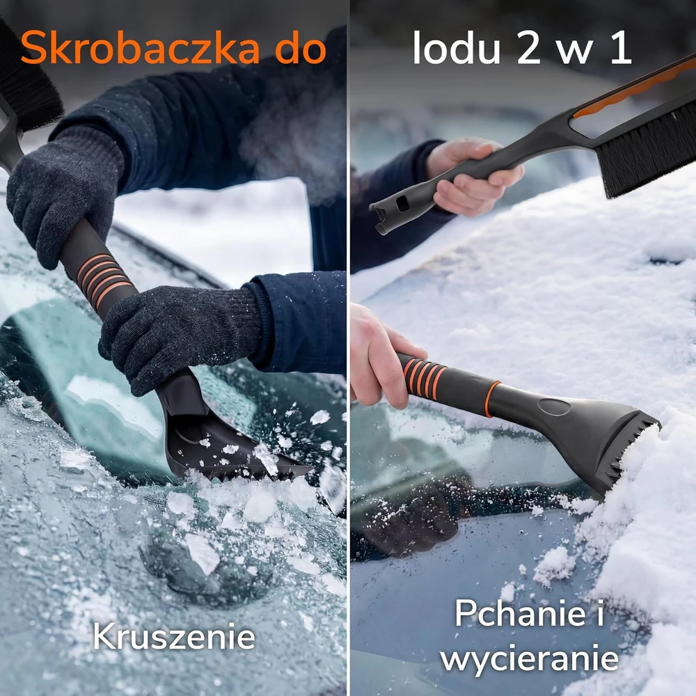 Upgrade4cars automobilio stiklų ledo grandiklis su šepečiu iš ABS plastiko WP2