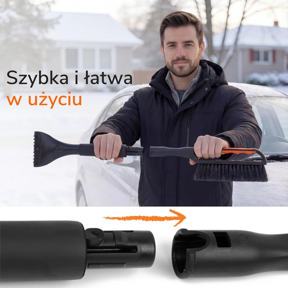 Upgrade4cars automobilio stiklų ledo grandiklis su šepečiu iš ABS plastiko WP2
