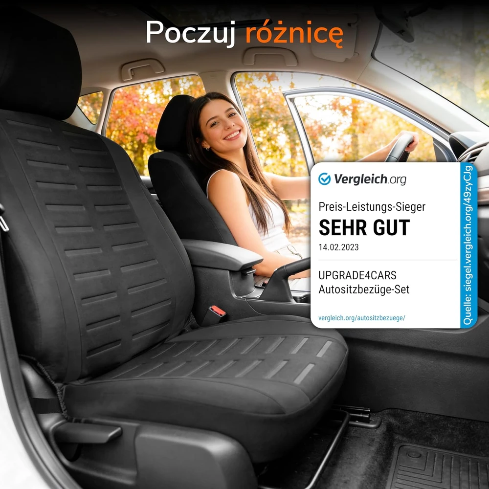 Upgrade4cars universalūs priekinių automobilio sėdynių užvalkalai, juodi, B1U-2-juodas