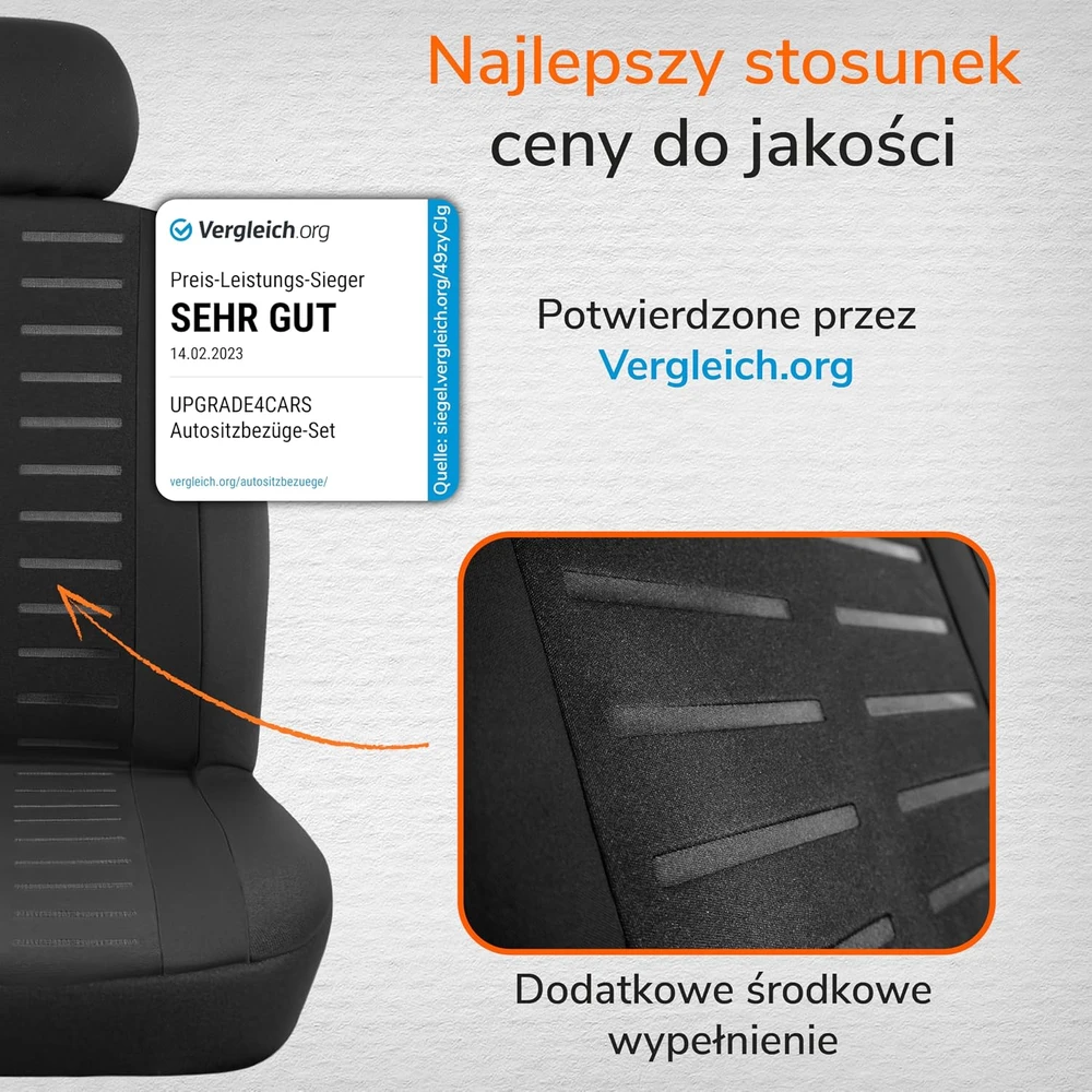 Upgrade4cars universalūs priekinių automobilio sėdynių užvalkalai, juodi, B1U-2-juodas