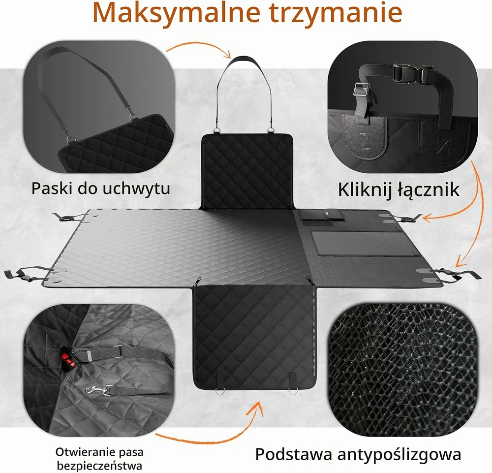 Upgrade4cars vandeniui atsparus automobilio galinės sėdynės užtiesalas šuniui Dog3