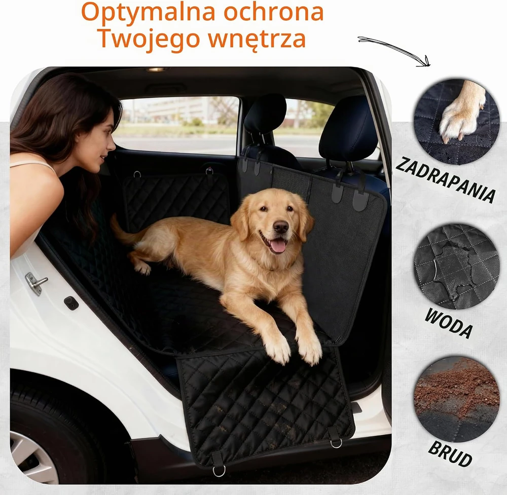 Upgrade4cars vandeniui atsparus automobilio galinės sėdynės užtiesalas šuniui Dog3