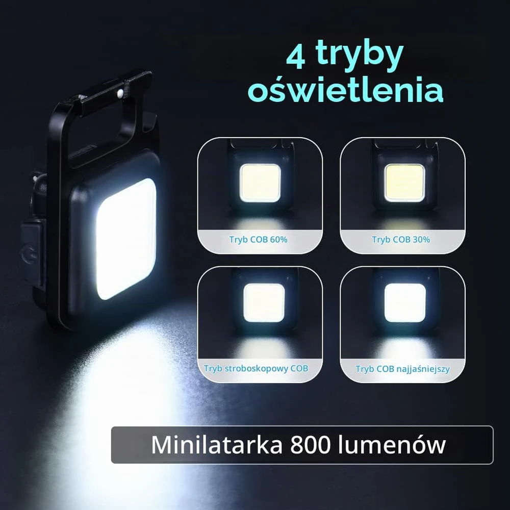 URAQT LED mini darbo žibintuvėlis 800 lm, USB-C, IPX5 U4-1P086YSDC221230-FBA