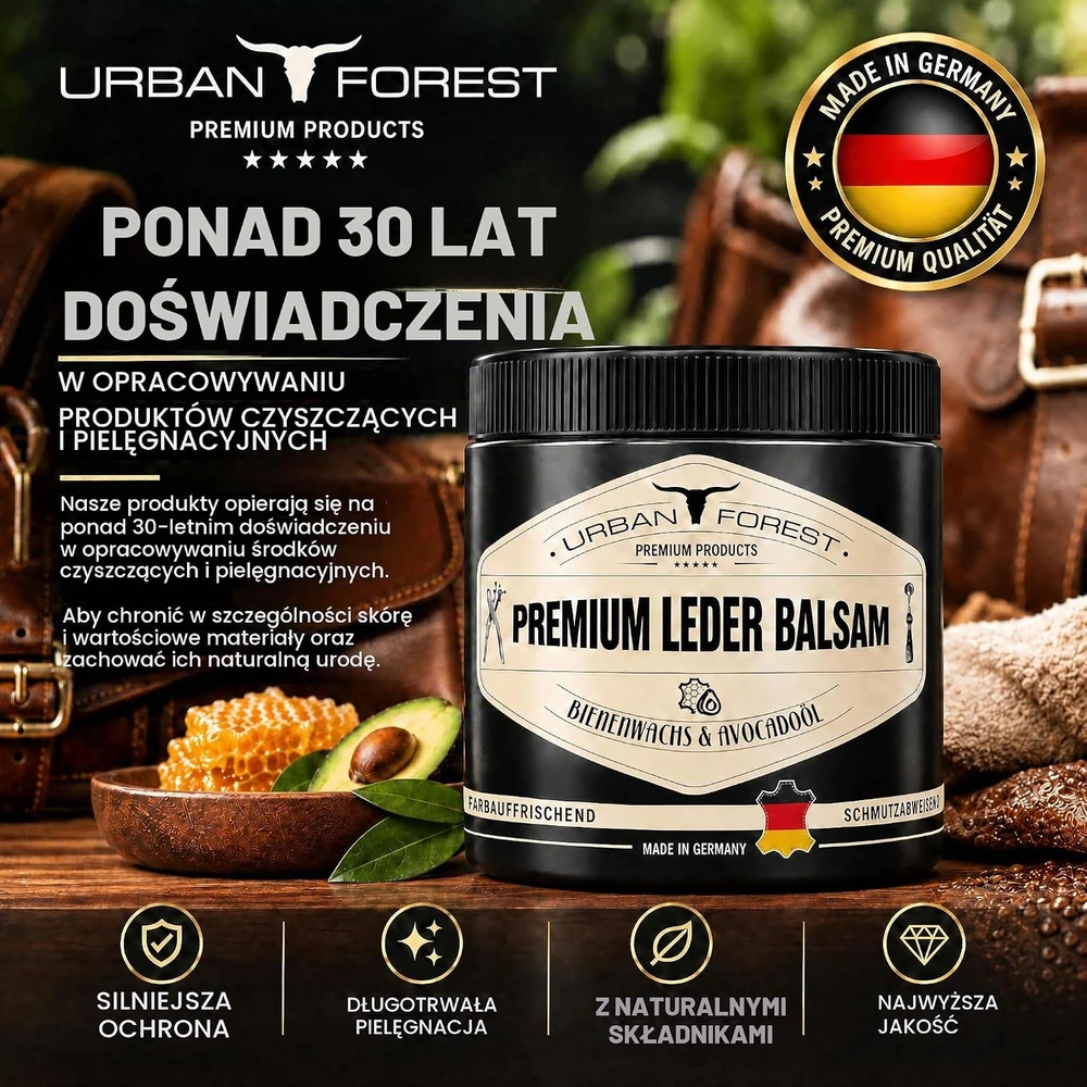 URBAN FOREST odos priežiūros balzamas su bičių vašku ir avokadų aliejumi 250 ml Lederpflege