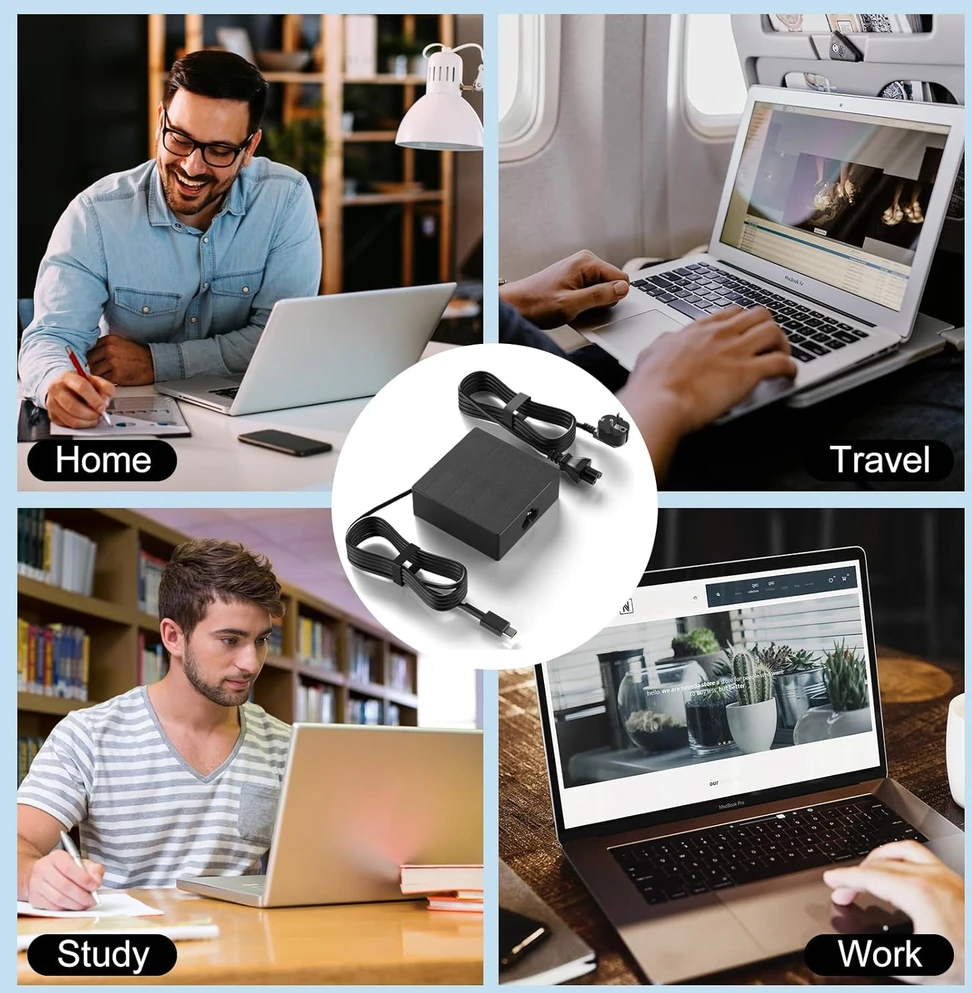 USB-C nešiojamojo kompiuterio įkroviklis 100 W, PD, suderinamas su Asus ROG Ally, ZenBook, Vivobook