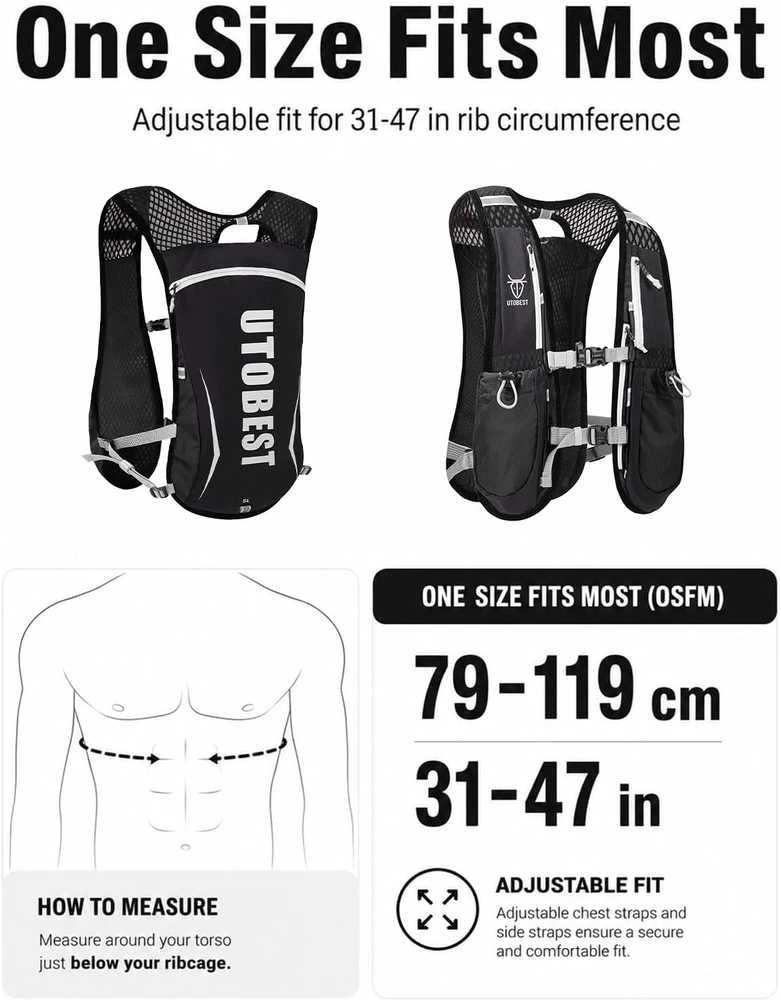 UTOBEST bėgimo kuprinė su drėkinimo sistema, 5,5 l, ultralengva, žalia